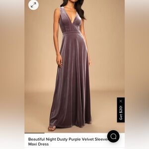Lulu’s Beautiful Night Dusty Purple Velvet Dress 1X
